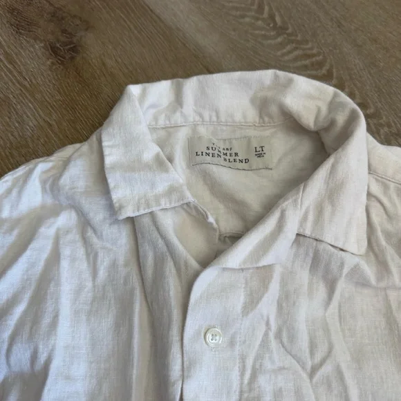 Abercrombie and Fitch Linen Blend Floral Camp Collar Shirt